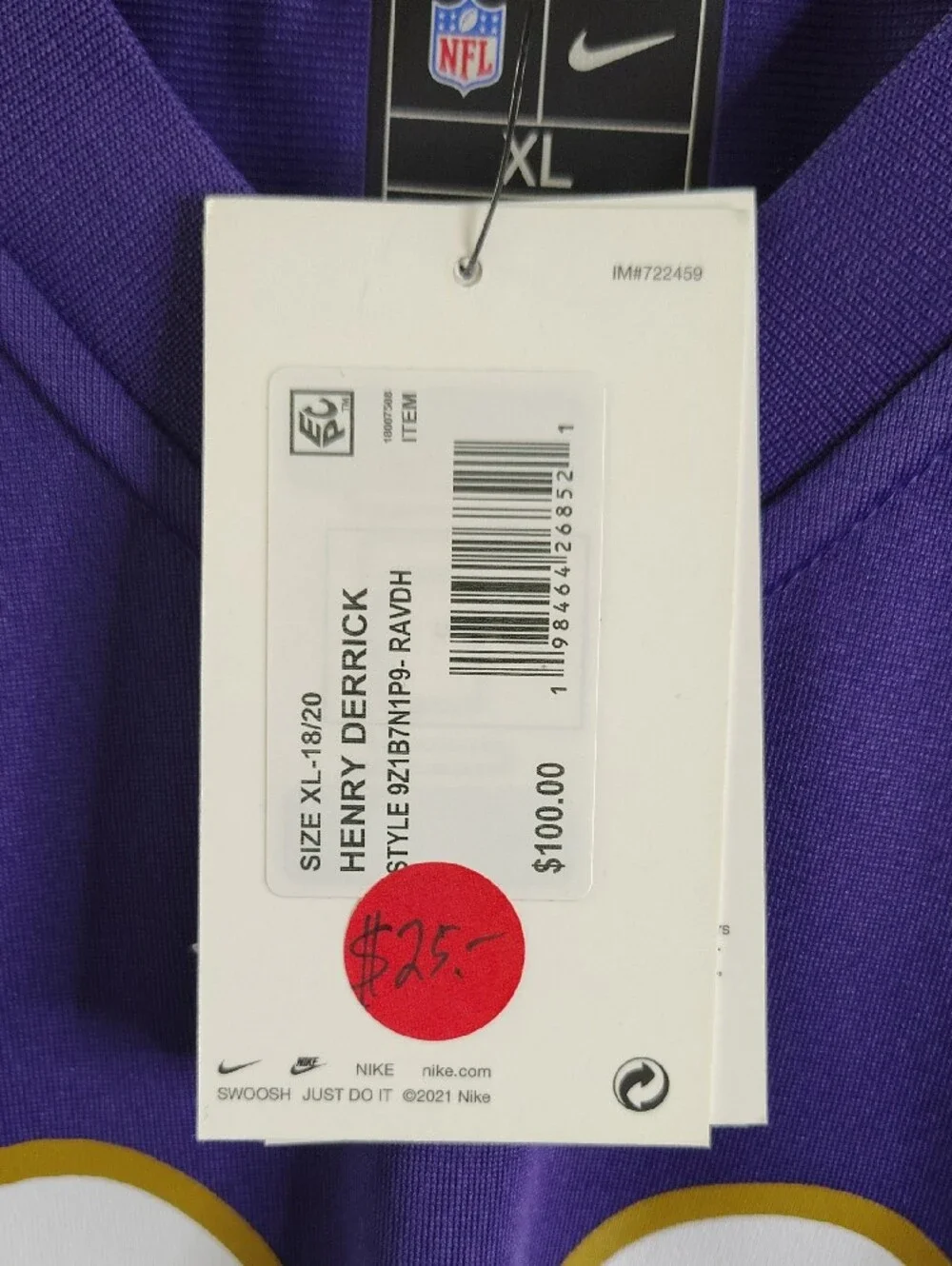 Nike Baltimore Ravens #22 Purple Football Jersey